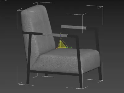 LOUNGE CHAIR WAKASAN LIGHT GREY 3D model