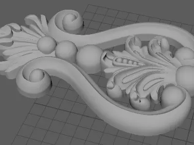 dekor gold ornament 3D model buy
