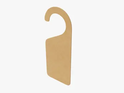 Door cardboard handle hanger mockup 01 3D model