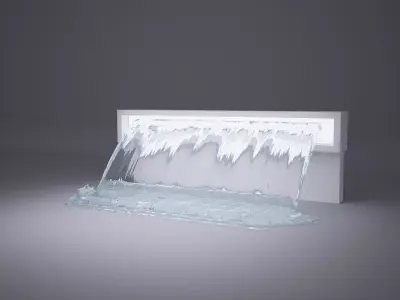 Fountain real flow animated 3D model