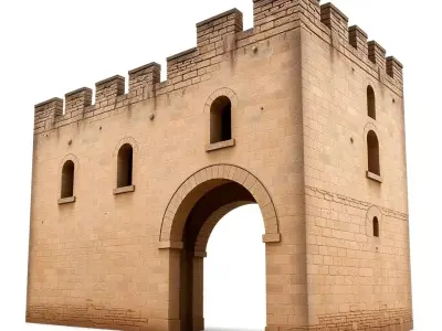 Medieval Stone Gate model pack Low-poly 3D model