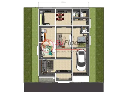 House 9x12m code 563 - Sketchup 3D model 3D model 3D model