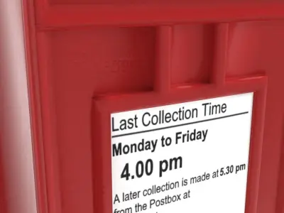 British Mail Box - Low Poly PBR Low-poly 3D model