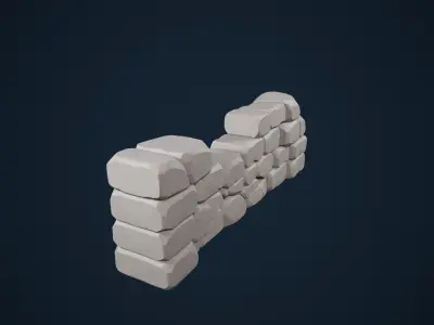 Stylized brick 3D model