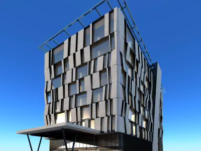 modern office building Low-poly 3D model purchase