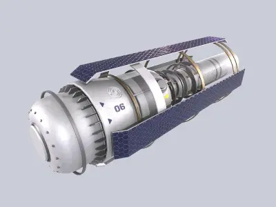 Sci fi Satellite Low-poly 3D model