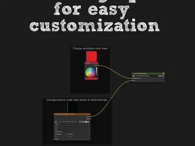 Silicone Wristband Low-poly 3D model