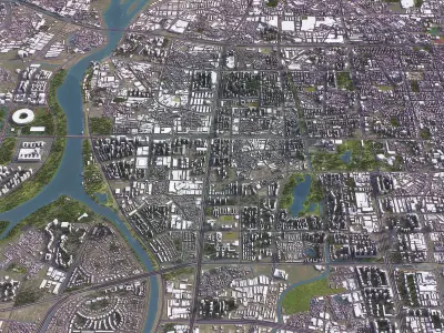 Foshan - 3D City Model Low-poly 3D model