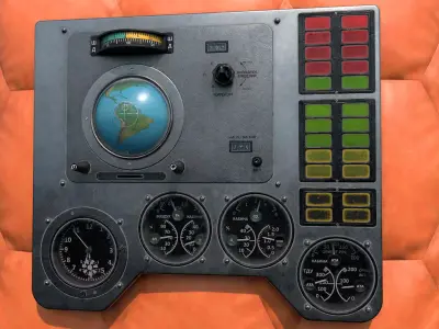 Vostok 1 Panel from Gagarin Flight Low-poly 3D model