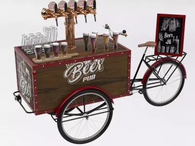 Beer bike cafe 3D model