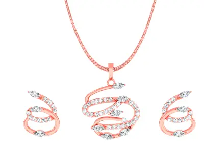 Light wt Pendant Earrings Set 3dm stl obj mtl gltf glb renders  3D print model