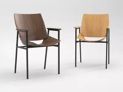 Shell Square Armchair 3D model