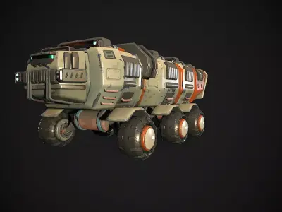 Stylized Sci Fi Truck Low-poly 3D model