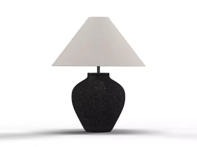 Corfu Black Table Lamp Taper Shade 3D model