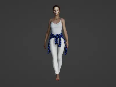 Businesswoman in white 3D model