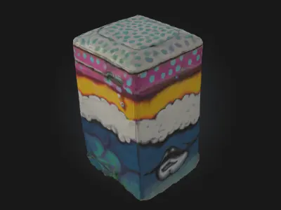 Power Box Art with Sunglasses  Urban Cool Meets Industrial Vibe 3D model