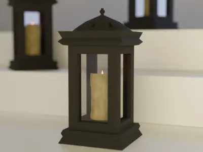 Gothic Candle lamp Free low-poly 3D model