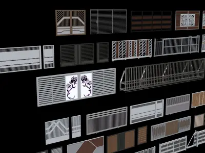 Gate door fence 3d models collection design 3D model