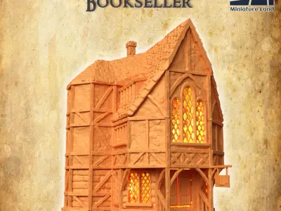 Medieval Bookseller Tabletop Terrain 28 MM 3D print model