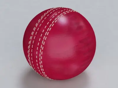 Cricket Ball Standard and Warn Low-poly 3D model
