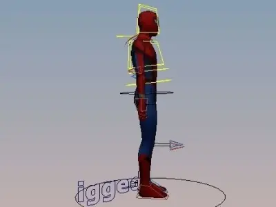 Spiderman Captain America Civil War Rigged Low-poly 3D model