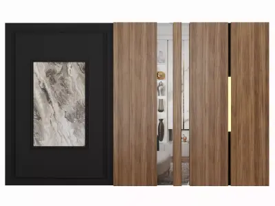 Panel wooden door 3D model