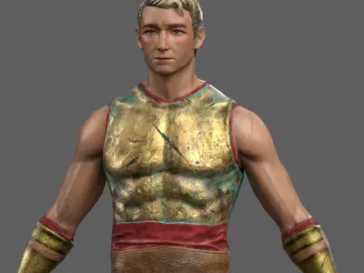Roman warrior Low-poly 3D model