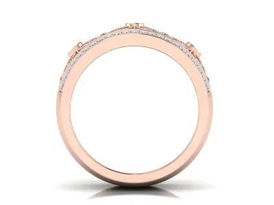 Light Weight Rose Gold Diamond Ring  -R-3890 3D print model