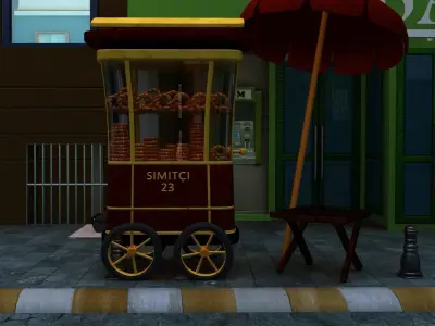 3D Cartoon Bank Street 3D model