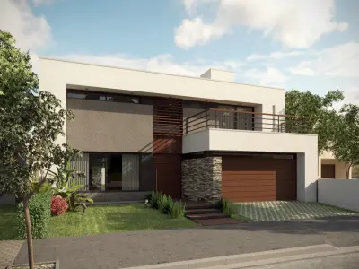 Modern Houses Scenes 3D Model Pack