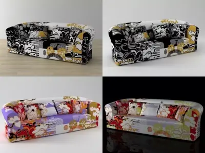 Print sofa 3D model