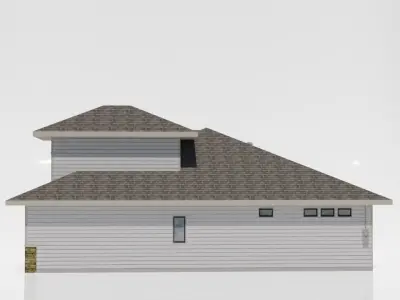 American style house Low-poly 3D model