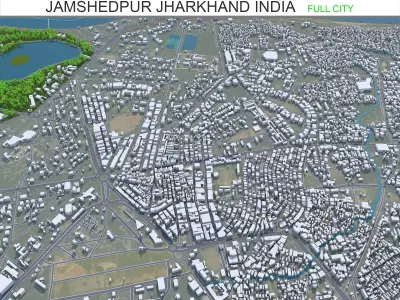 Jamshedpur Jharkhand India 30km AI Low-poly 3D model