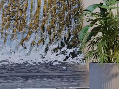 Landscape Fountain waterfall 678 3D model