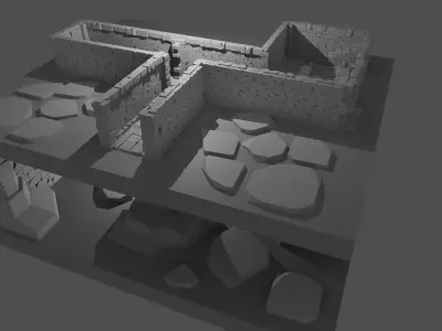 Low poly Stylized Dungeon Wall Free low-poly 3D model
