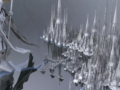 High Fantasy Port of Atlantis Kit bash 3D model 3D model