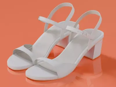  Women slipper 03 Low-poly 3D model