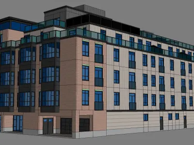 Modern Townhouse Building 2 3D model