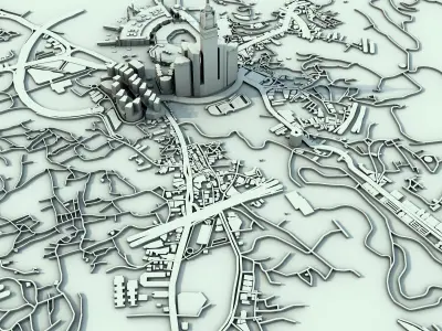 Mecca Downtown Saudi Arabia 3D print model