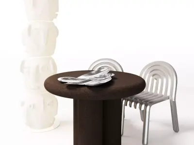 Cork Hydro Cloud Platter Tom Dixon Threebu totem light Slide set 3D model