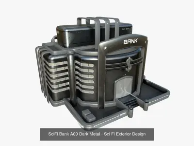 10 Sci Fi Buildings Collection I - Dark Metal - Exterior Design 3D Model Pack