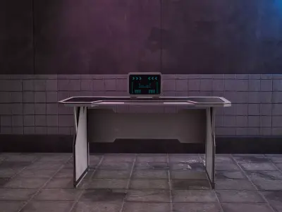 Cyberpunk Laundry Room Table Game-Ready Low-poly 3D model