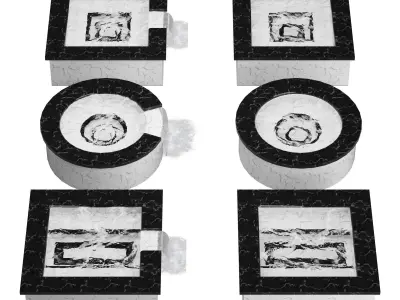 Jacuzzi set marble coffee table Low-poly 3D model