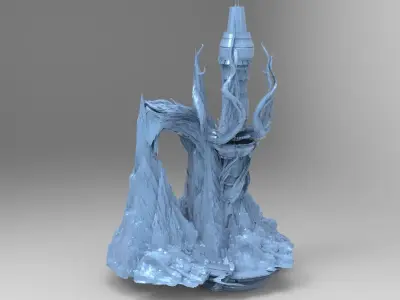 Dark Cthulhu cultist tower 3D model