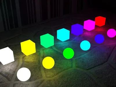 lighting different colored cubes Free 3D model