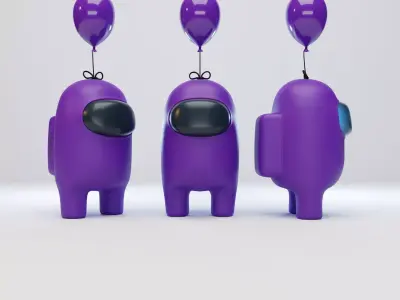 Among Us Mini Balloon Character 3D model