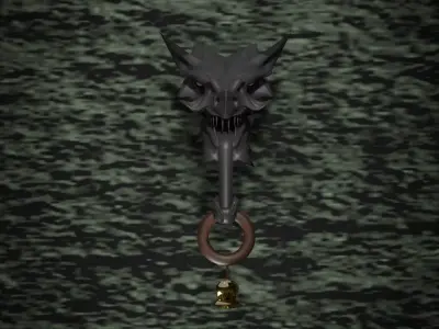Door bell with sculpted dragon head Free 3D model