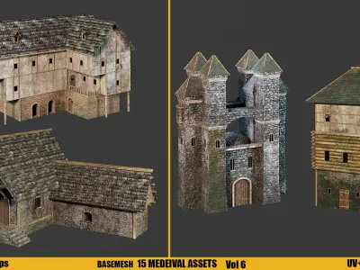 Kitbash Medieval Assets Textures Vol 6 Low-poly 3D model