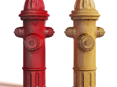Hydrant low-poly pbr model Low-poly 3D model