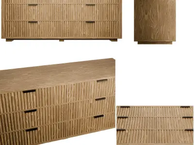Bedroom Set - Solid Oak Light 3D model